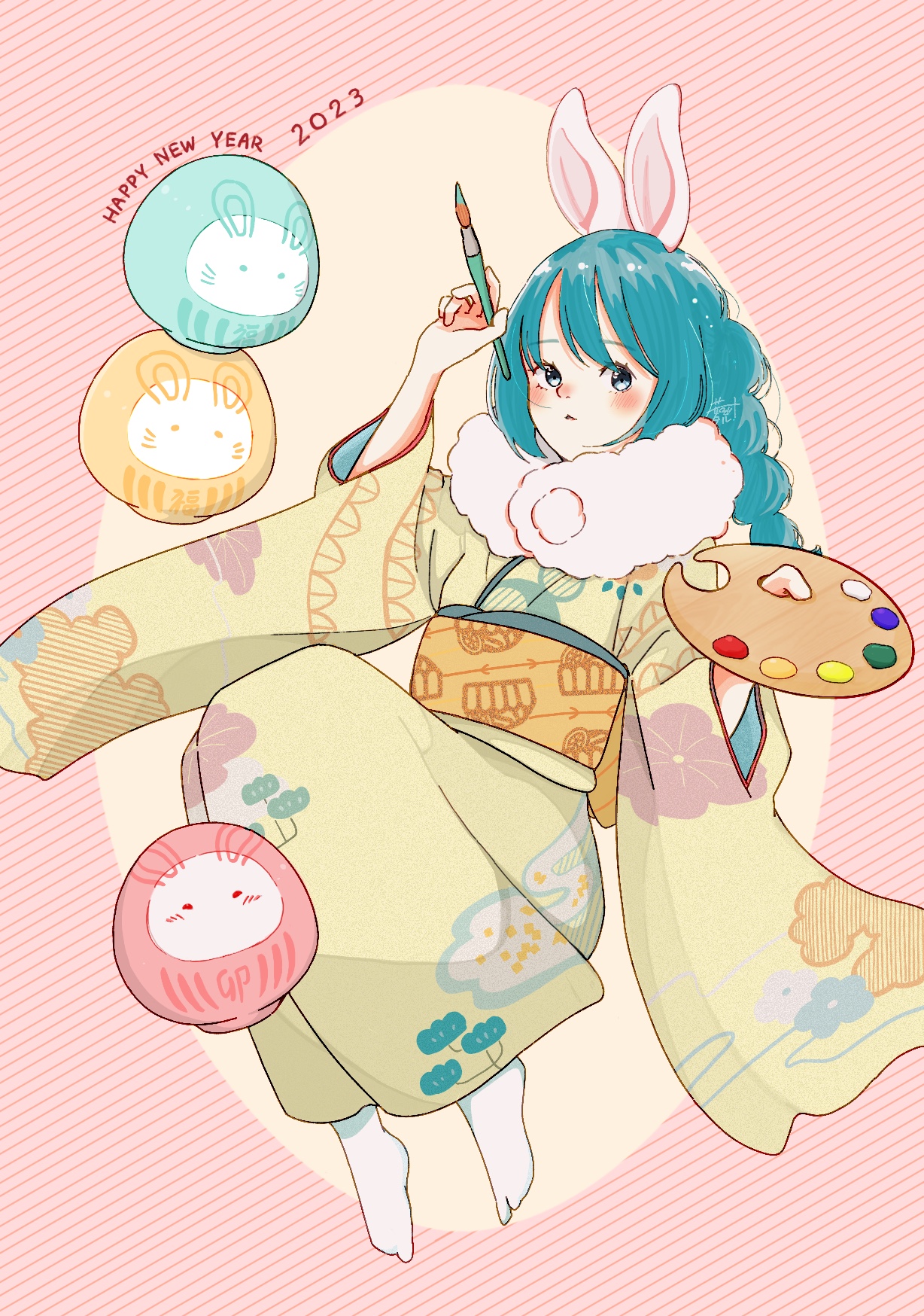 個人制作イラスト「ハッピーニューイヤー2023」