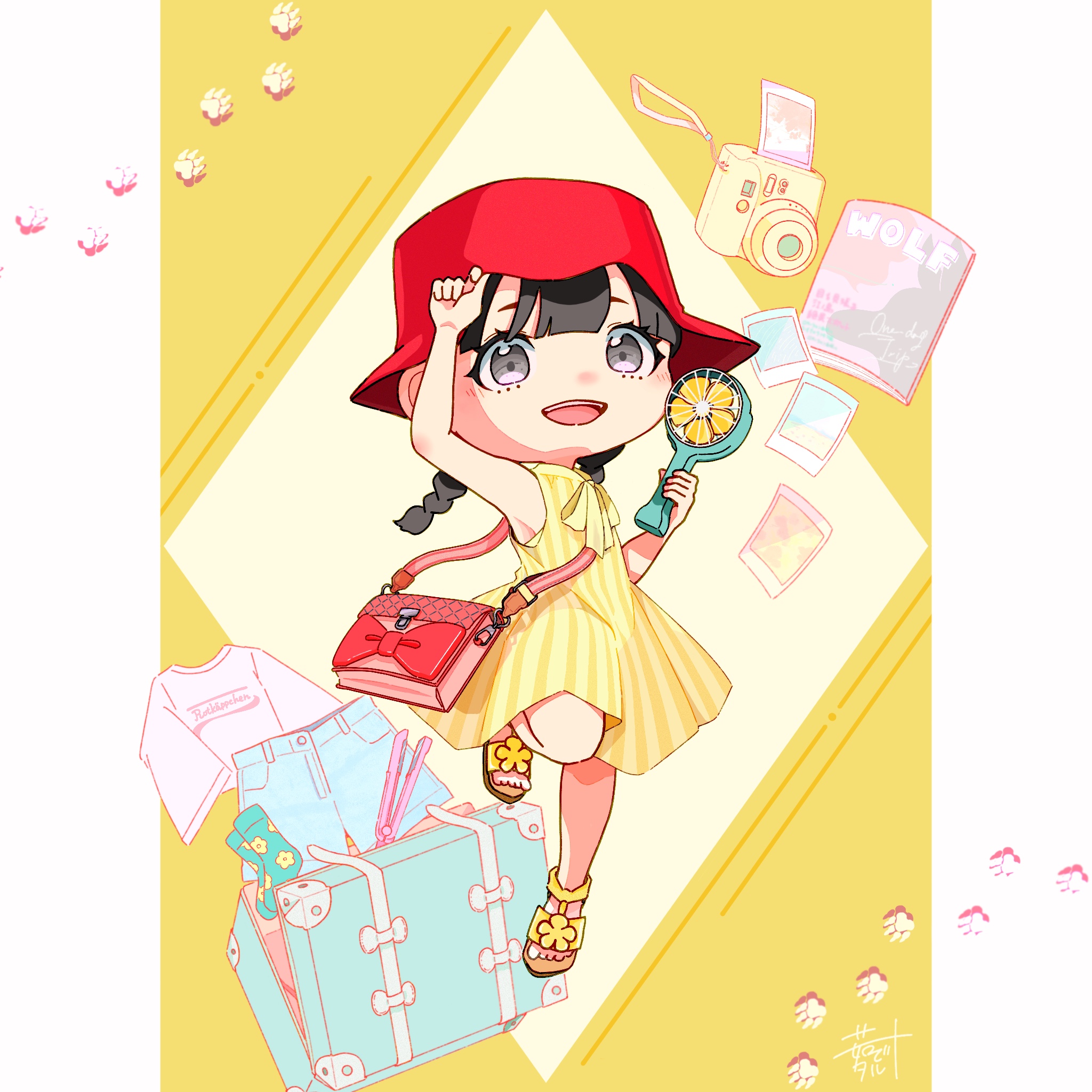 個人制作イラスト「おでかけ日和」